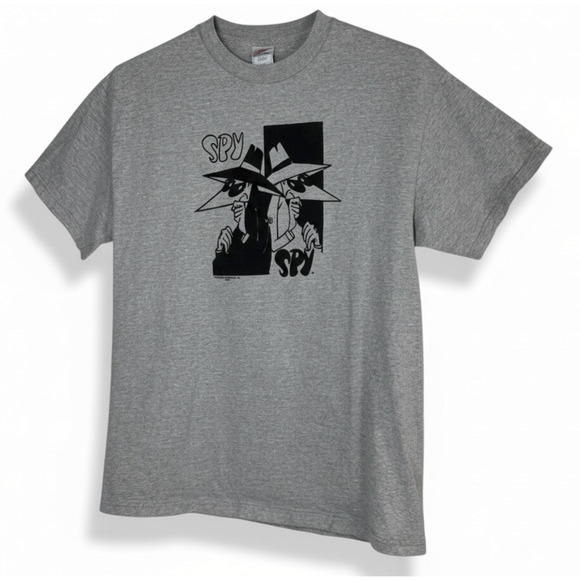 Spy vs Spy Mad Magazine Late 90s Promo T-Shirt Gray Velvet Like Print Y2k 05 L - Picture 8 of 8